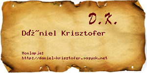 Dániel Krisztofer névjegykártya