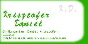 krisztofer daniel business card