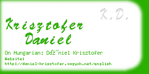 krisztofer daniel business card